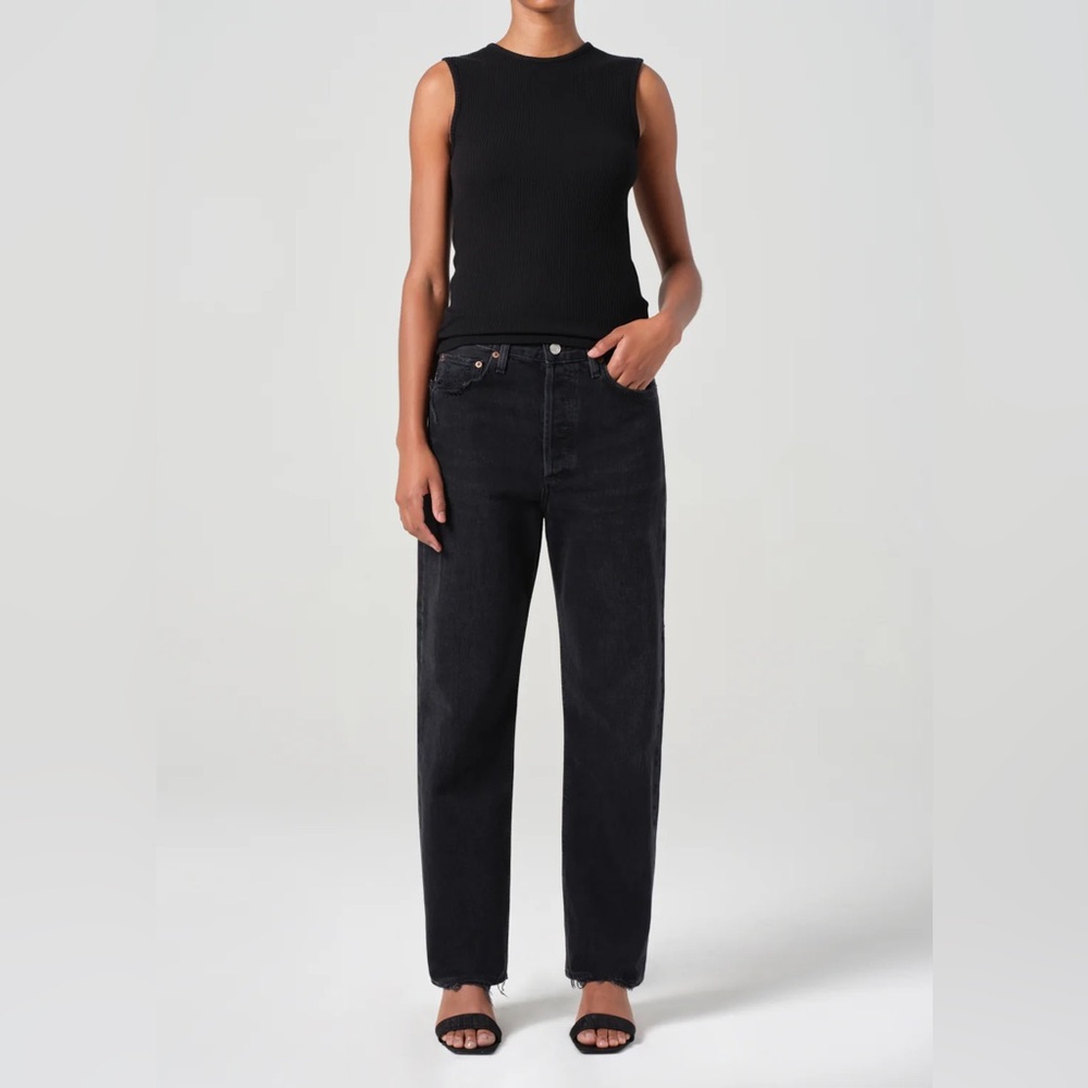 NEW Agolde 90’s Mid Rise Straight Jeans in Tar, size 26